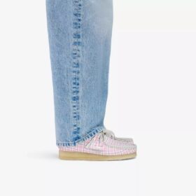 Damen-Wallabee mit rosa Gingham-Karomuster