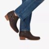 Danyelle Gema Stiefeletten für Damen aus taupefarbenem, geöltem Leder Danyelle Gema Stiefeletten für Damen aus taupefarbenem, geöltem Leder