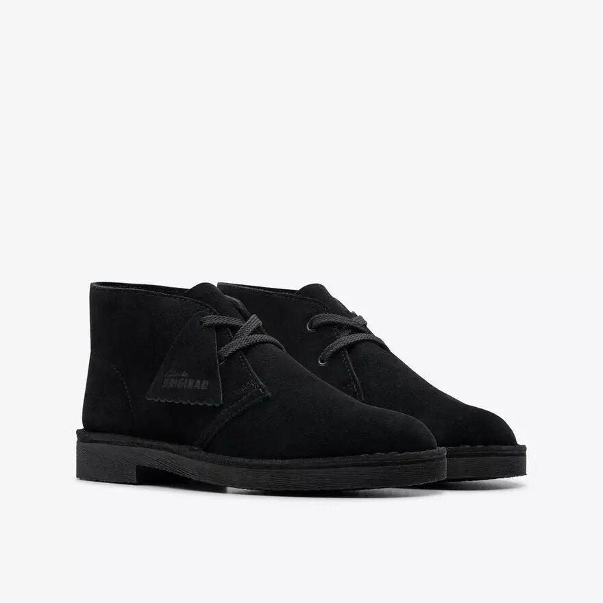 Desert Boots für Jungen, ältere Modelle, schwarze Wildleder-Stiefeletten, US-Größen Desert Boots für Jungen, ältere Modelle, schwarze Wildleder-Stiefeletten, US-Größen
