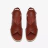 Diaz Cross Keilabsatzsandalen für Damen aus Leder in Burnt Orange