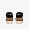 Diaz Cross Keilabsatzsandalen für Damen aus schwarzem Leder