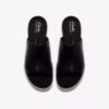 Diaz Slide für Damen – Schwarze Leder-Keilabsatzschuhe – US Diaz Slide für Damen – Schwarze Leder-Keilabsatzschuhe – US