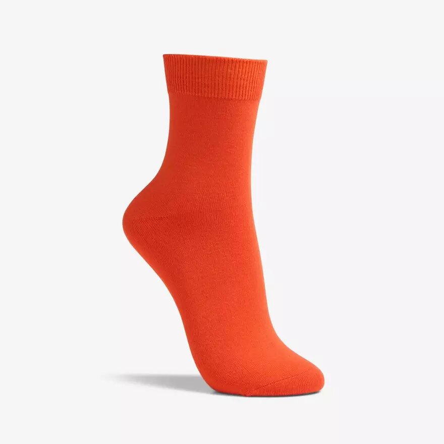 Einfarbige Damen-Crew-Socken in Orange Einfarbige Damen-Crew-Socken in Orange