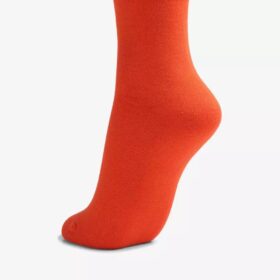 Einfarbige Damen-Crew-Socken in Orange
