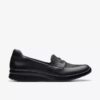 Ellowyn Penny Slip-Ons für Damen aus schwarzem Leder Ellowyn Penny Slip-Ons für Damen aus schwarzem Leder