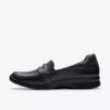 Ellowyn Penny Slip-Ons für Damen aus schwarzem Leder Ellowyn Penny Slip-Ons für Damen aus schwarzem Leder