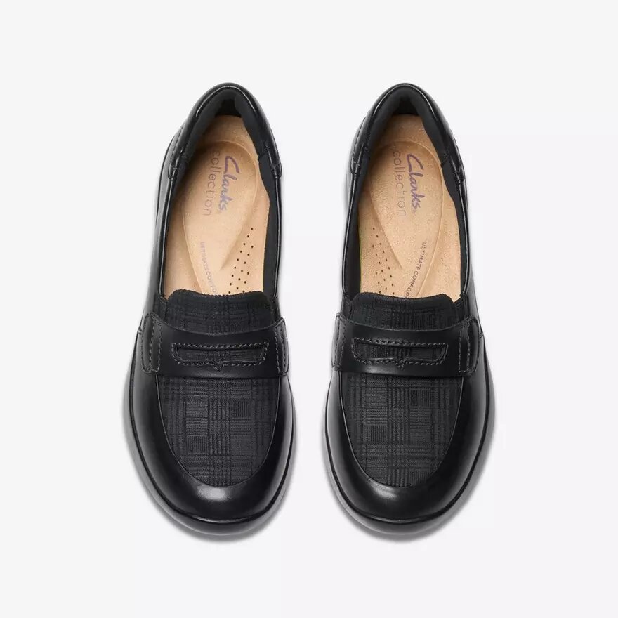 Ellowyn Penny Slip-Ons für Damen aus schwarzem Leder Ellowyn Penny Slip-Ons für Damen aus schwarzem Leder