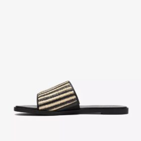 Erisia Strap2 – Schwarze, flache Sandalen für Damen