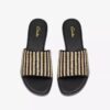 Erisia Strap2 – Schwarze, flache Sandalen für Damen