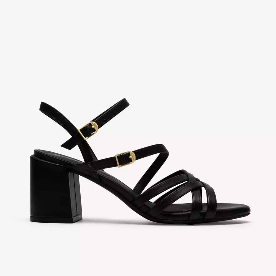 Ezoria-Riemchensandalen für Damen aus schwarzem Leder Ezoria-Riemchensandalen für Damen aus schwarzem Leder