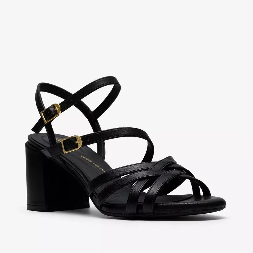 Ezoria-Riemchensandalen für Damen aus schwarzem Leder Ezoria-Riemchensandalen für Damen aus schwarzem Leder