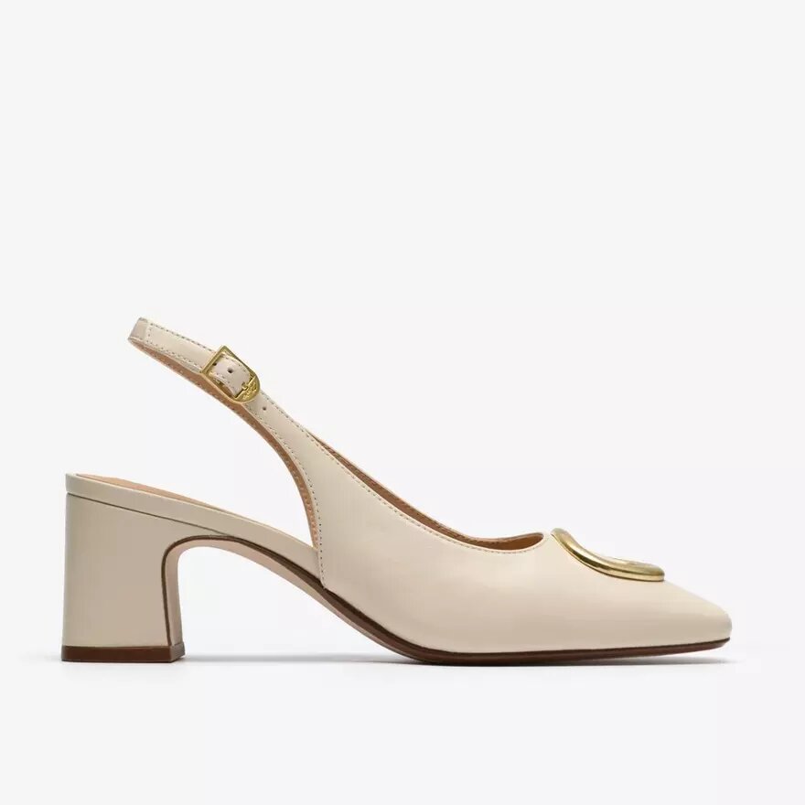 Fernie Sling Schuhe für Damen aus cremefarbenem Leder Fernie Sling Schuhe für Damen aus cremefarbenem Leder