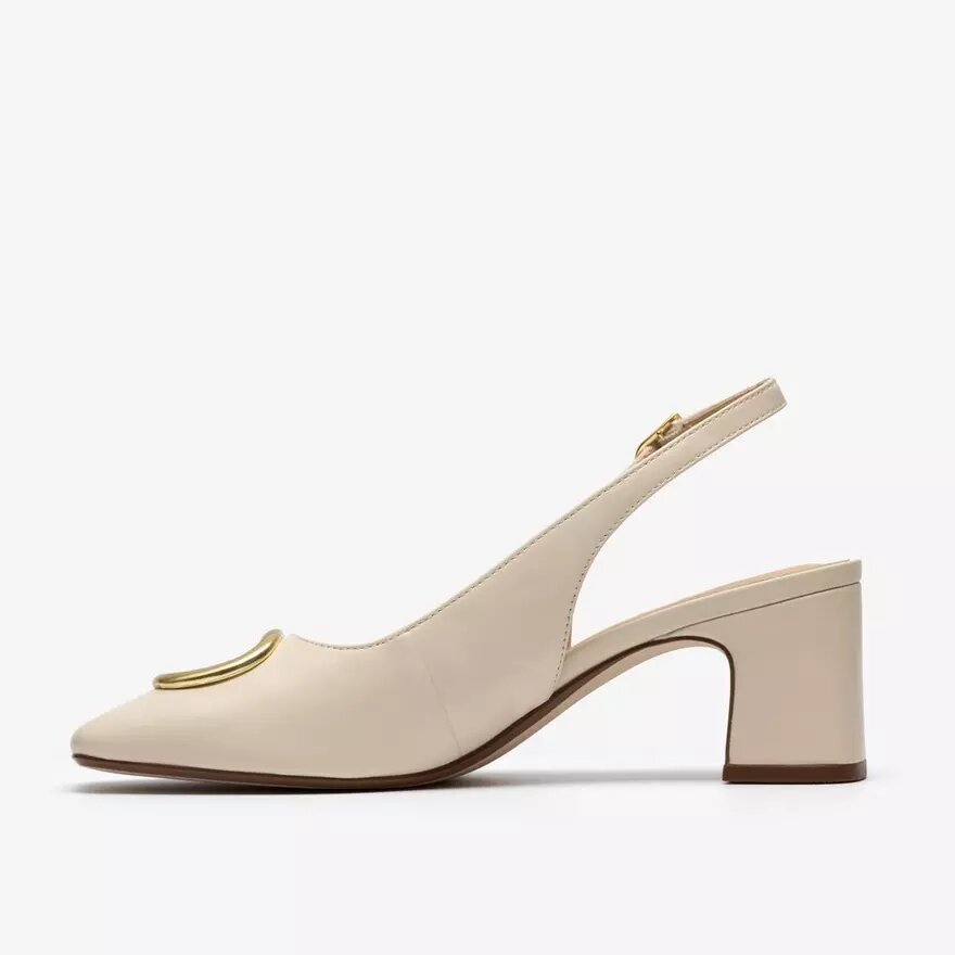 Fernie Sling Schuhe für Damen aus cremefarbenem Leder Fernie Sling Schuhe für Damen aus cremefarbenem Leder