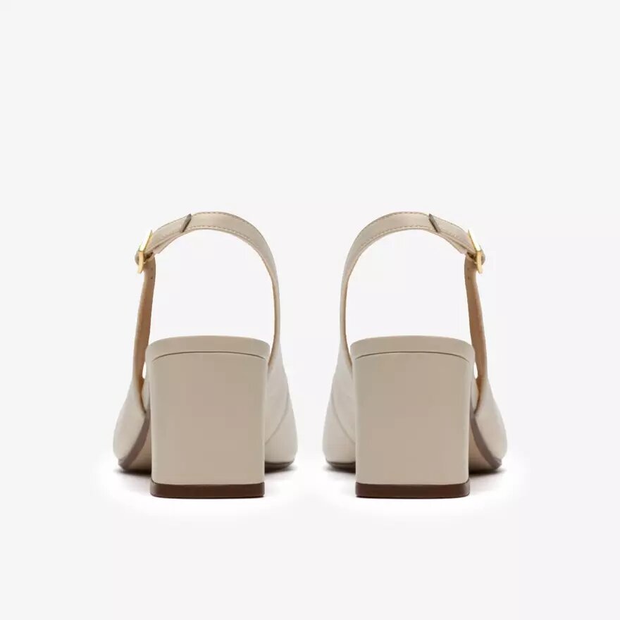 Fernie Sling Schuhe für Damen aus cremefarbenem Leder Fernie Sling Schuhe für Damen aus cremefarbenem Leder