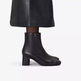 Fernie Zip Damen-Stiefeletten aus schwarzem Leder
