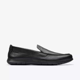 Flexway Step Herren-Loafer aus schwarzem Leder