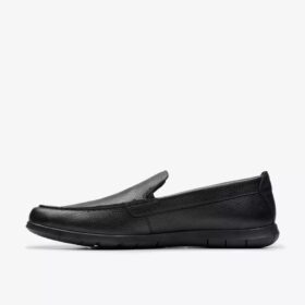 Flexway Step Herren-Loafer aus schwarzem Leder