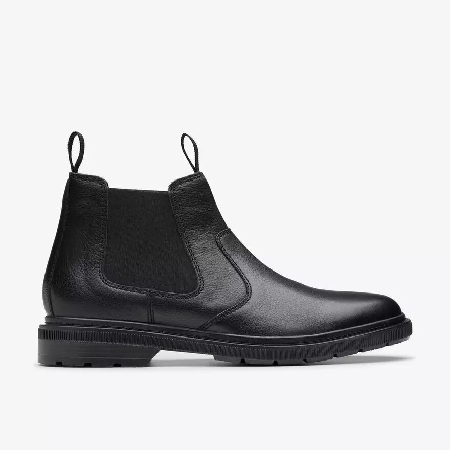 Herren-Chelsea Boots „Burchill Up“ aus schwarzem Leder Herren-Chelsea Boots „Burchill Up“ aus schwarzem Leder
