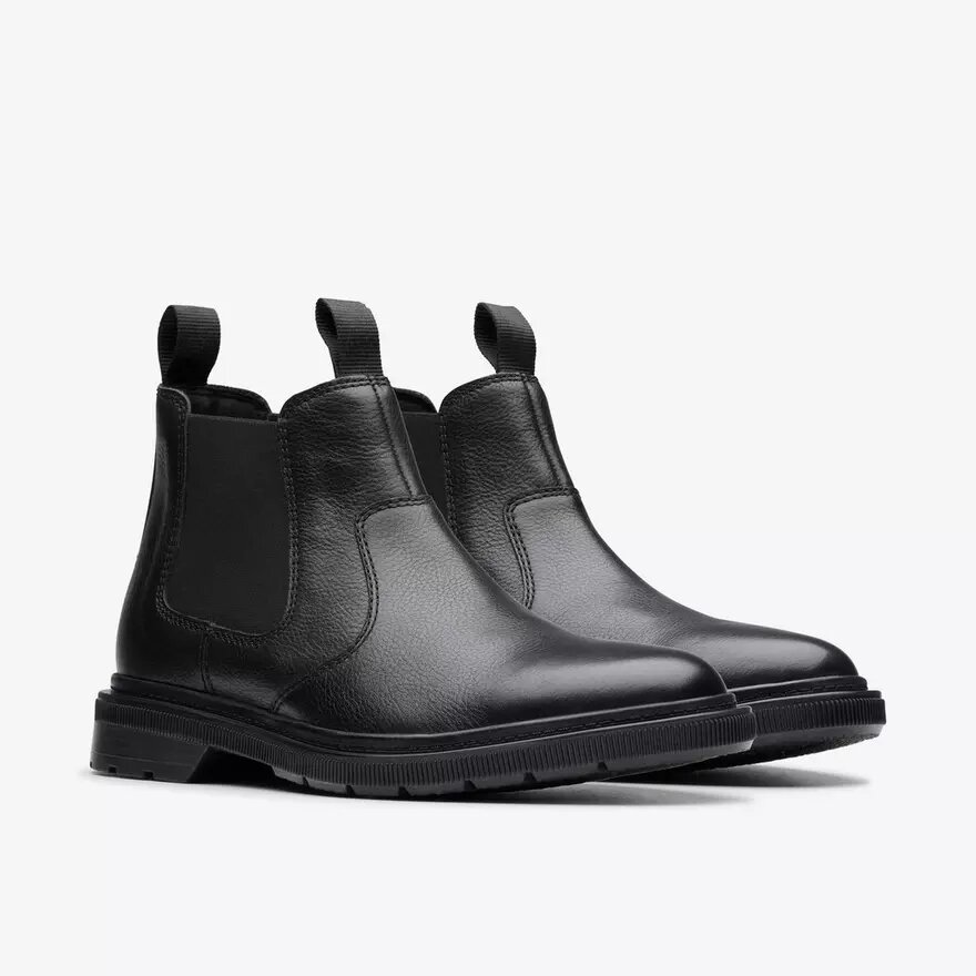 Herren-Chelsea Boots „Burchill Up“ aus schwarzem Leder Herren-Chelsea Boots „Burchill Up“ aus schwarzem Leder