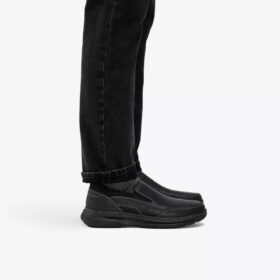 Herren Craftwell Step – Schwarze, getrommelte Slip-On-Schuhe