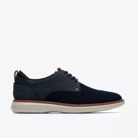 Herren-Derby-Schuh „Brantin Plain“ in Marineblau mit Strickobermaterial