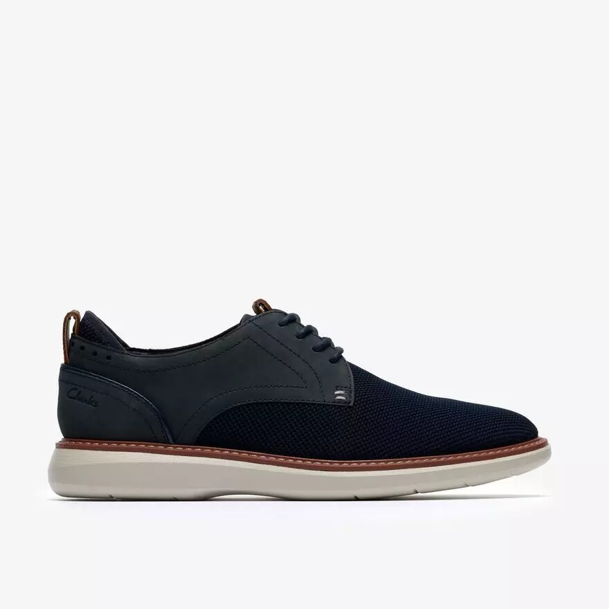 Herren-Derby-Schuh „Brantin Plain“ in Marineblau mit Strickobermaterial Herren-Derby-Schuh „Brantin Plain“ in Marineblau mit Strickobermaterial