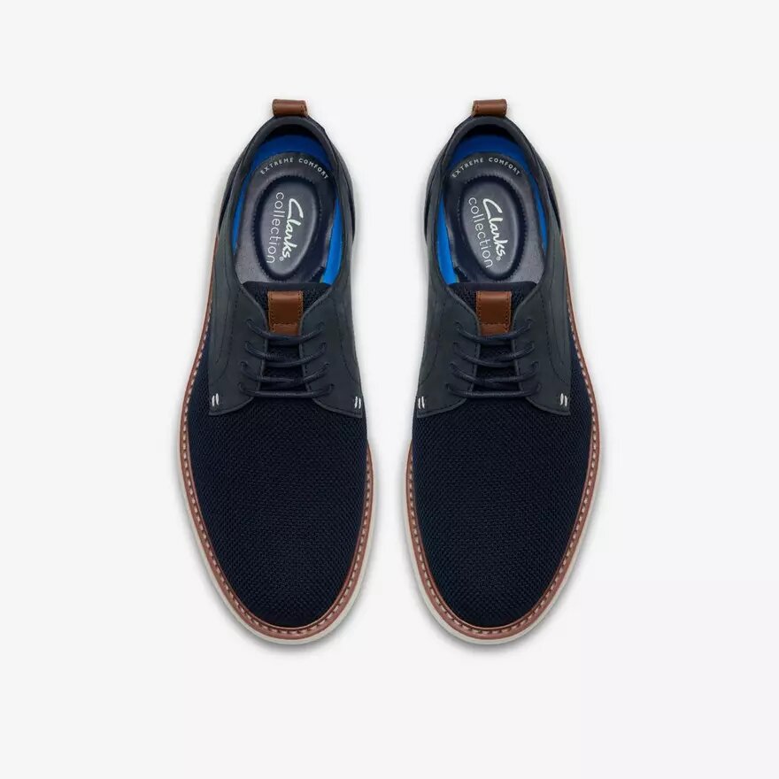 Herren-Derby-Schuh „Brantin Plain“ in Marineblau mit Strickobermaterial Herren-Derby-Schuh „Brantin Plain“ in Marineblau mit Strickobermaterial