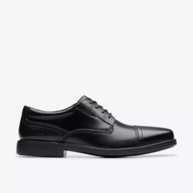 Herren Dresslite Cap – Schwarzer Leder-Oxford Schuh