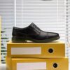 Herren Dresslite Cap – Schwarzer Leder-Oxford Schuh Herren Dresslite Cap – Schwarzer Leder-Oxford Schuh