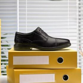 Herren Dresslite Cap – Schwarzer Leder-Oxford Schuh