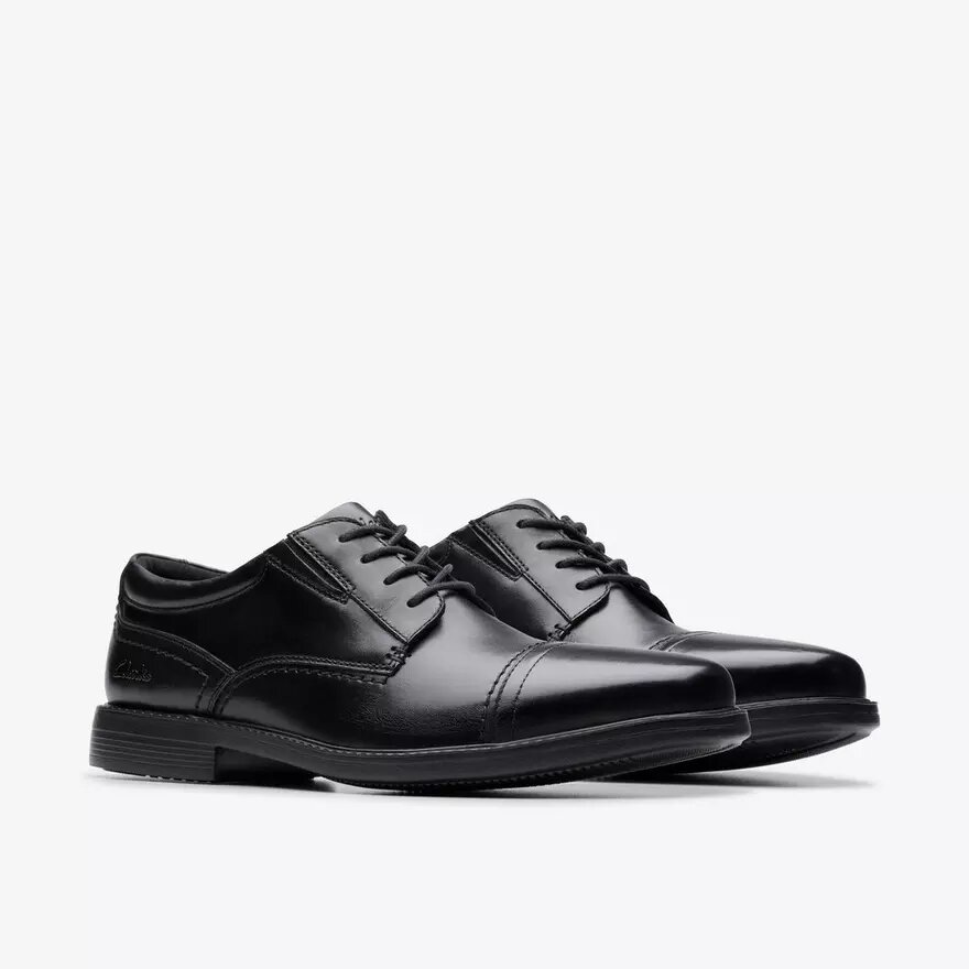 Herren Dresslite Cap – Schwarzer Leder-Oxford Schuh Herren Dresslite Cap – Schwarzer Leder-Oxford Schuh