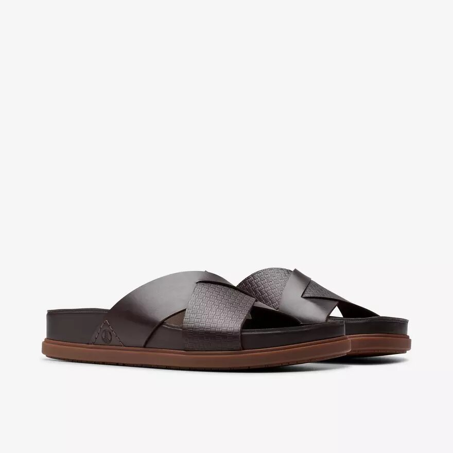 Herren-Flache Sandalen „Torford Cross“ aus braunem Leder Herren-Flache Sandalen „Torford Cross“ aus braunem Leder