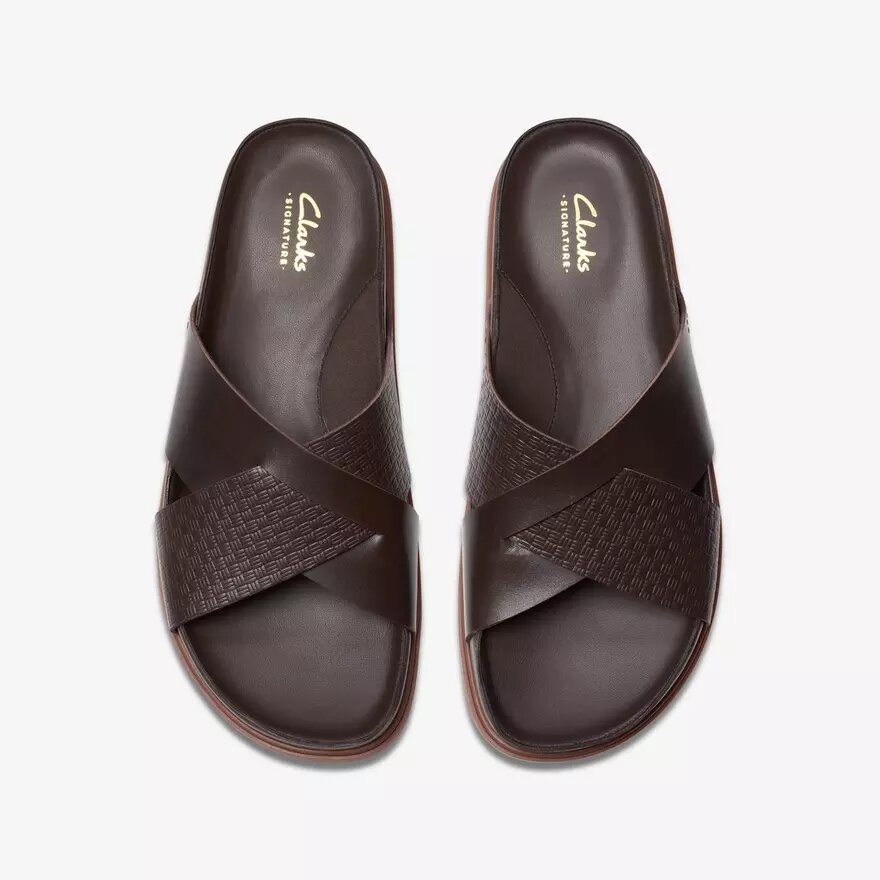 Herren-Flache Sandalen „Torford Cross“ aus braunem Leder Herren-Flache Sandalen „Torford Cross“ aus braunem Leder