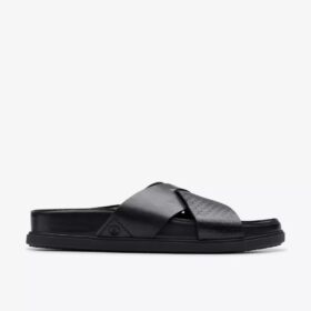 Herren-Flache Sandalen „Torford Cross“ aus schwarzem Leder Herren-Flache Sandalen „Torford Cross“ aus schwarzem Leder