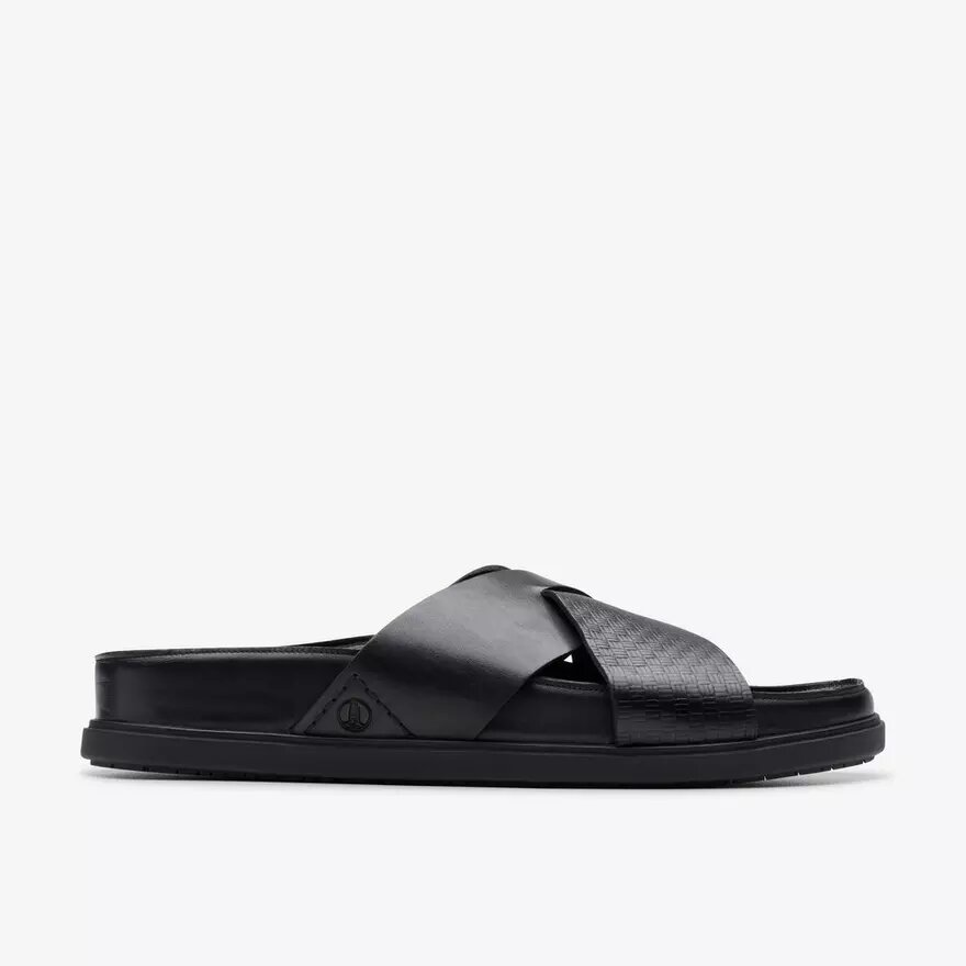 Herren-Flache Sandalen „Torford Cross“ aus schwarzem Leder Herren-Flache Sandalen „Torford Cross“ aus schwarzem Leder