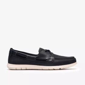 Herren Flexway 2Eye Bootsschuhe aus marineblauem Nubukleder