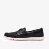Herren Flexway 2Eye Bootsschuhe aus marineblauem Nubukleder Herren Flexway 2Eye Bootsschuhe aus marineblauem Nubukleder