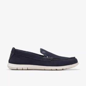 Herren Flexway Step Sommer-Loafer aus marineblauem Wildleder