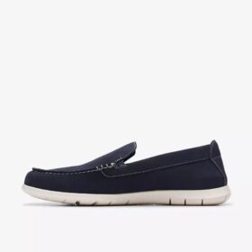 Herren Flexway Step Sommer-Loafer aus marineblauem Wildleder