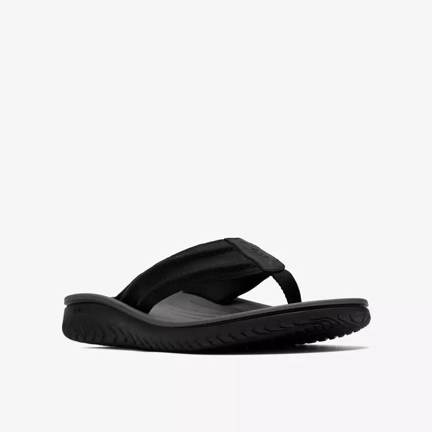 Herren-Flip-Flops „Wesley Surf“ aus schwarzem Leder Herren-Flip-Flops „Wesley Surf“ aus schwarzem Leder