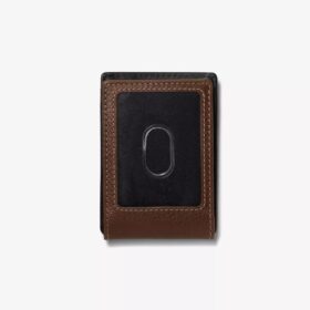 Herren-Geldbörse „Pebble“ mit breitem Geldclip, braun, US