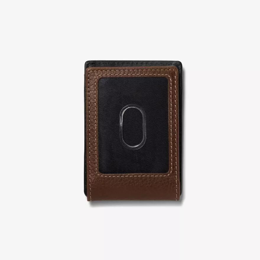 Herren-Geldbörse „Pebble“ mit breitem Geldclip, braun, US Herren-Geldbörse „Pebble“ mit breitem Geldclip, braun, US