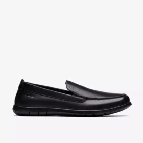 Herren-Loafer „Flexway Step“ in Schwarz, glattes Leder