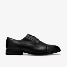 Herren-Oxford Schuhe „Bowburn Cap“ aus schwarzem Leder