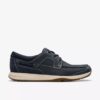 Herren Sailview Schnür-Bootsschuhe aus marineblauem Nubukleder Herren Sailview Schnür-Bootsschuhe aus marineblauem Nubukleder