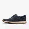 Herren Sailview Schnür-Bootsschuhe aus marineblauem Nubukleder Herren Sailview Schnür-Bootsschuhe aus marineblauem Nubukleder