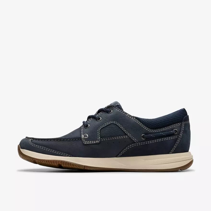 Herren Sailview Schnür-Bootsschuhe aus marineblauem Nubukleder Herren Sailview Schnür-Bootsschuhe aus marineblauem Nubukleder