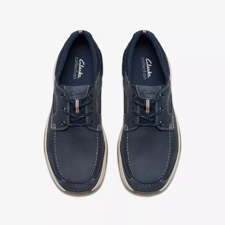 Herren Sailview Schnür-Bootsschuhe aus marineblauem Nubukleder Herren Sailview Schnür-Bootsschuhe aus marineblauem Nubukleder