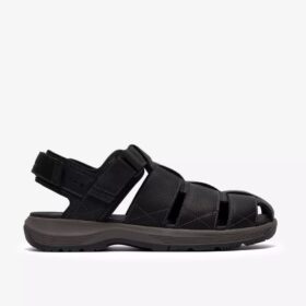 Herren-Sandale „Guideview Cove“ aus schwarzem Leder Herren-Sandale „Guideview Cove“ aus schwarzem Leder