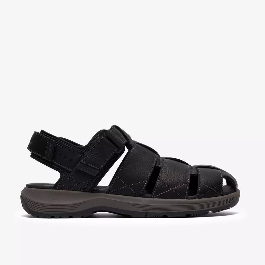 Herren-Sandale „Guideview Cove“ aus schwarzem Leder Herren-Sandale „Guideview Cove“ aus schwarzem Leder